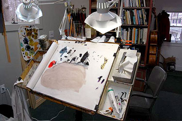 Linden Frederick in his Maine studio